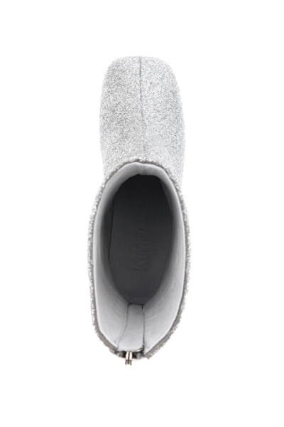 Shop Mm6 Maison Margiela Glittered Ankle Boots In Silver