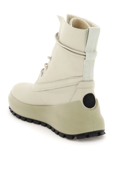 Shop Stone Island Shadow Project Lace-up Ankle Boots In Green