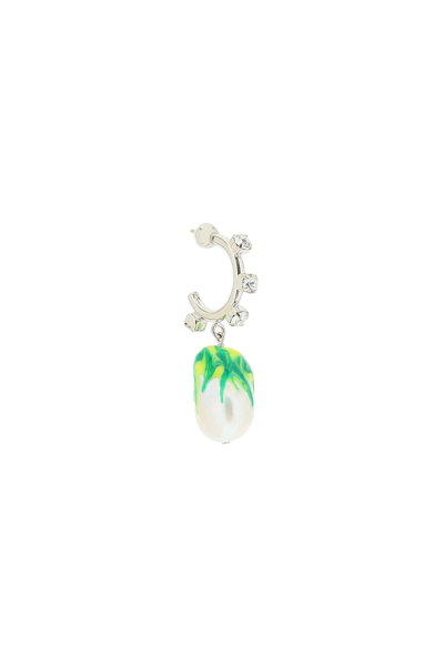 Shop Saf Safu 'jelly Melted' Earrings In Silver,green,white