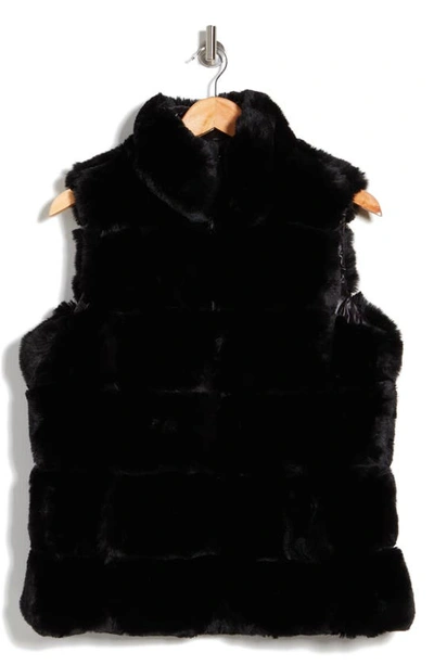 Shop Via Spiga Reversible Faux Fur Vest In Black