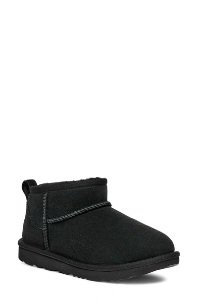 Shop Ugg Kids' Classic Ultra Water Resistant Genuine Shearling Mini Boot In Black