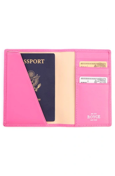 Shop Royce New York Personalized Rfid Leather Card Case In Bright Pink- Deboss