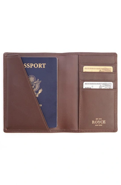 Royce New York Personalized Rfid Leather Card Case In Brown- Deboss
