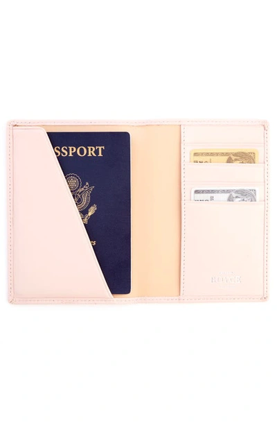 Royce New York Personalized Rfid Leather Card Case In Light Pink- Silver Foil