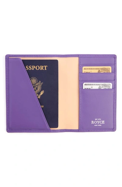Shop Royce New York Personalized Rfid Leather Card Case In Purple- Silver Foil