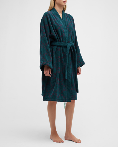 Shop Off-white Arrow Pattern Bathrobe In Dark Irish Auberg