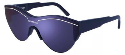 Shop Balenciaga Bb0004s 010 Shield Sunglasses In Blue