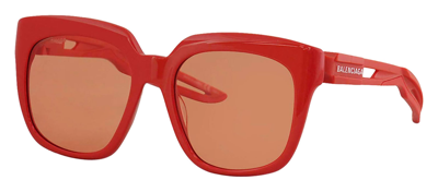 Shop Balenciaga Bb0025s 003 Oversized Square Sunglasses In Red