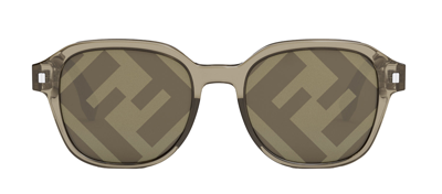 Shop Fendi Fe40002u 45g Square Sunglasses In Brown