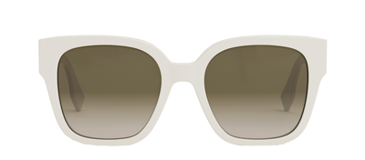 Shop Fendi Fe40063i 25f Oversized Square Sunglasses In Brown