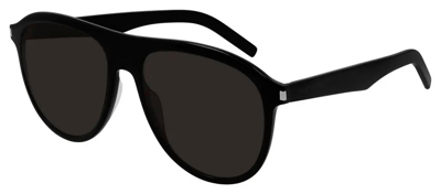 Saint Laurent Sl 432 Slim 001 Aviator Sunglasses In Grey