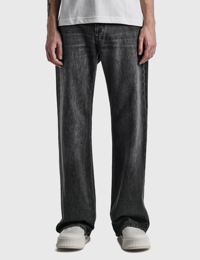 Acne Studios Trafalgar Wide Leg Jeans With Faded Effect In Black