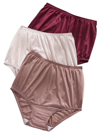 Shop Vanity Fair Classic Ravissant Full Brief 3-pack In Red,neutral,mousse