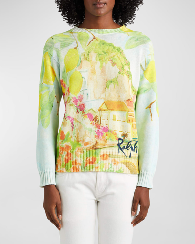 Shop Ralph Lauren Italian Riviera-print Cotton Pullover In Multi