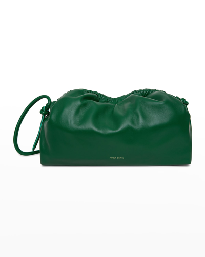 Shop Mansur Gavriel Cloud Lambskin Leather Clutch Bag In Leaf