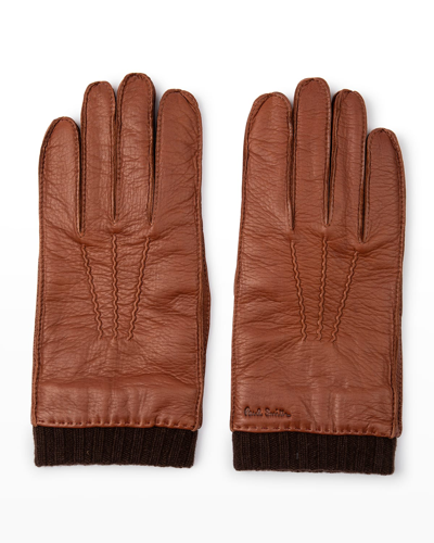 Paul Smith Men's Leather Gloves In Brown | ModeSens