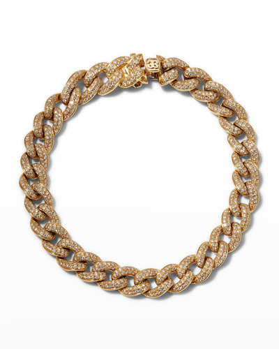Shop Sydney Evan Men's 14k Gold Diamond Pavé Chain Link Bracelet In Pave Gold