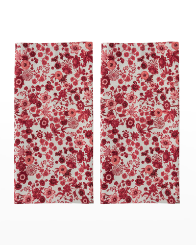 Shop Juliska Field Of Flowers Kitchen Towels, Set Of 2 - Ruby