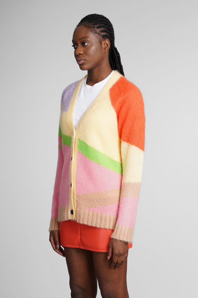 Shop Msgm Cardigan In Multicolor Wool