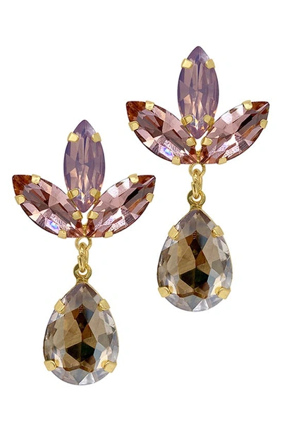 Shop Adornia Crystal Petal Drop Earrings In Multi