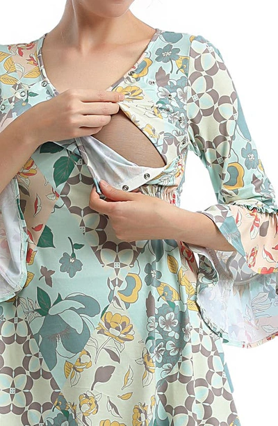 Kimi And Kai Sue Maternity/nursing Tunic In Multicolored