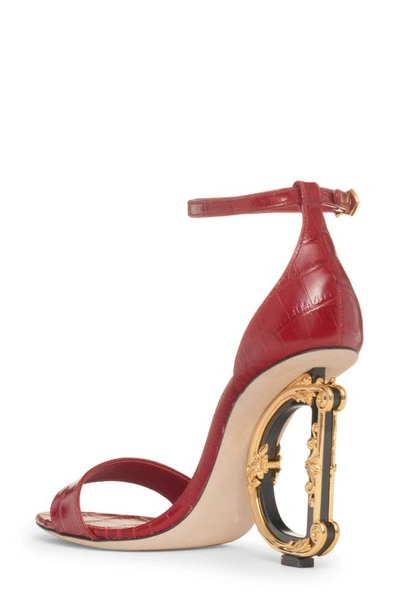 Shop Dolce & Gabbana Keira Baroque Dg Heel Sandal In 8h309 Cherry