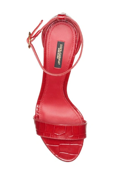 Boutique DOLCE & GABBANA Ankle strap wedge sandals in cherry