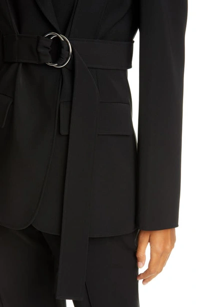 Shop Adeam Harness Detail Belted Crepe Jacket In Black