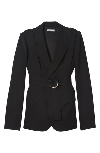 Shop Adeam Harness Detail Belted Crepe Jacket In Black