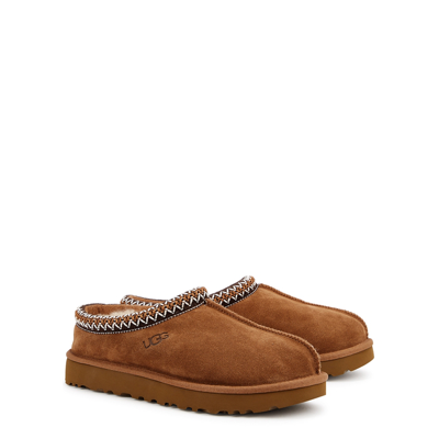 Shop Ugg Tasman Low Rise Suede Slippers In Tan