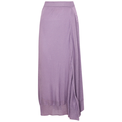 Shop The Row Girela Lilac Metallic-weave Mesh Skirt