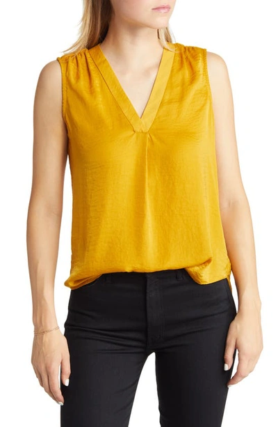 Shop Vince Camuto Rumpled Satin Blouse In Honey Pot 3
