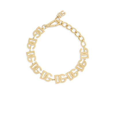 Shop Dolce & Gabbana Gold-plated Interlocking Logo Choker Necklace