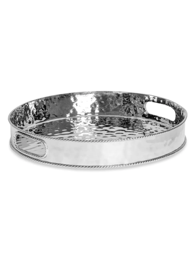 Shop Juliska Graham Round Tray In Silver