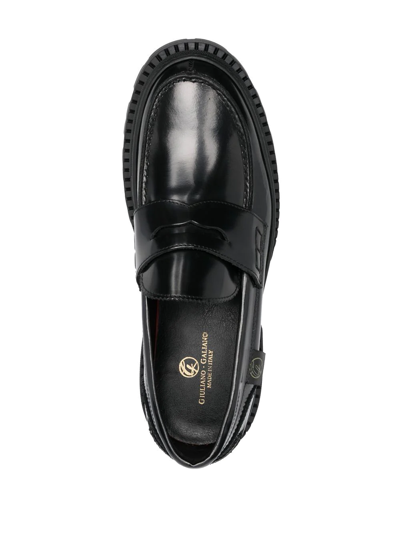 Shop Giuliano Galiano Freddie Leather Loafers In Schwarz