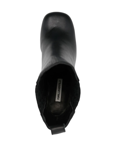 Karl Lagerfeld Monogram-trim 100mm Chelsea Boots In Schwarz