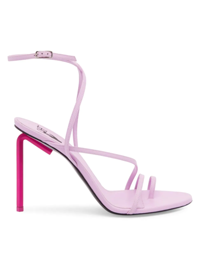 Shop Off-white Women's Allen Leather Strappy Sandals In Pink Fuchsia