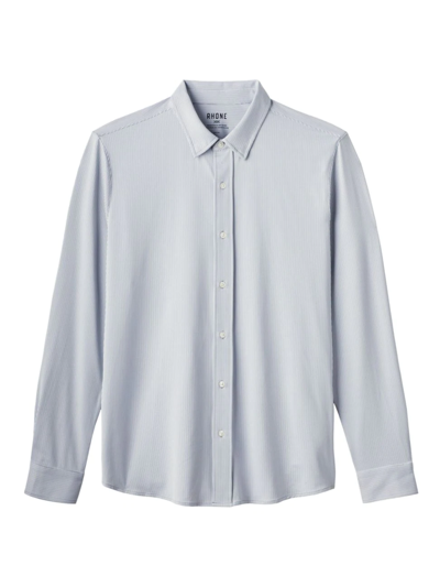 Shop Rhone Men's Commuter Pinstripe Shirt In Silver