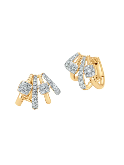 Shop Sara Weinstock Women's Adira 18k Yellow Gold & Diamond Fanned Ear Cuffs