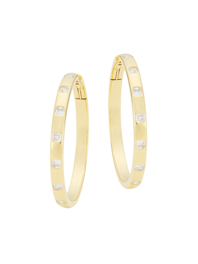 Shop Adriana Orsini Women's Jolene 18k Gold-plated & Cubic Zirconia Hoop Earrings