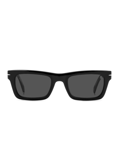 Shop David Beckham Men's Havana 51mm Rectangle Sunglasses In Black