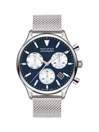 Shop Movado Men's Heritage Calendoplan Chronograph Watch In Navy