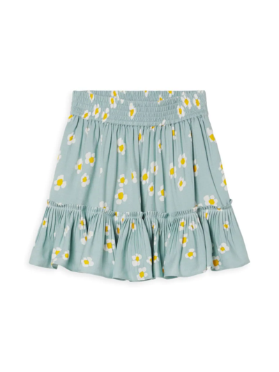 Shop Stella Mccartney Little Girl's & Girl's Daisy Frill Skirt In Blue