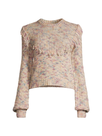 Shop Loveshackfancy Women's Koru Marled Wool-blend Pullover Sweater In Sand Dune
