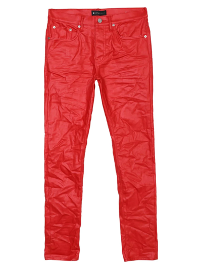 Shop Purple Brand Men's Crinkled Faux Leather Jeans In Red