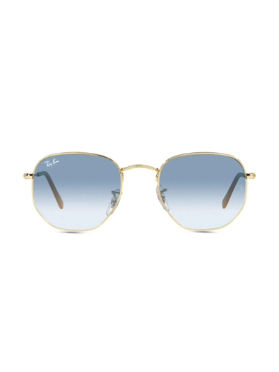 Shop Ray Ban Men's Rb3548 54mm Hexagonal Sunglasses In Gold