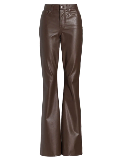 Shop Veronica Beard Women's Beverly Faux Leather Flared Pants In Light Chicory