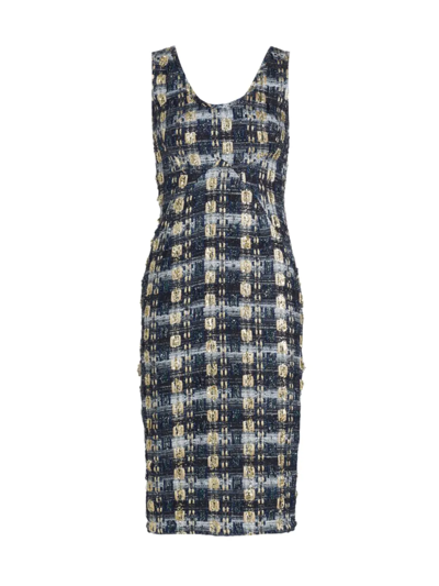 Shop Frederick Anderson Women's The Blue's Tweed Sheath Dress In Navy