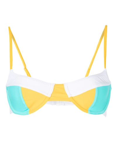 Solid & Striped The Emily Colour-block Bikini Top In White