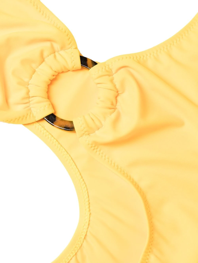 Solid & Striped The Astrid One-shoulder One-piece In Yellow